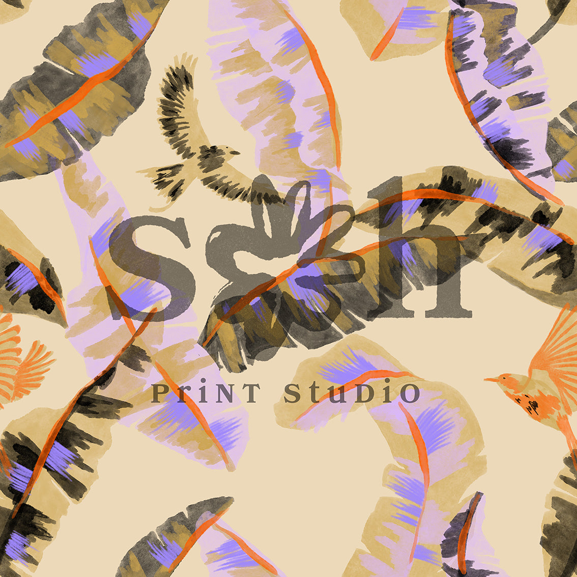 Leaves and birds